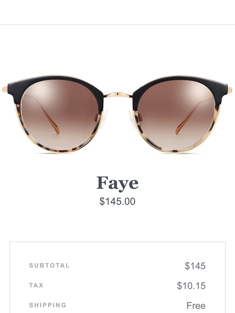 Warby Parker Faye Women's Sunglasses - Black & Tortoiseshell